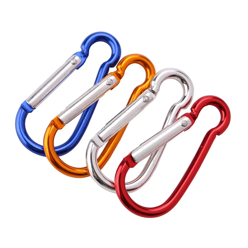 

Portable Mini Hooks For Outdoor Camping 6cm Colorful Carabiner Camp Snap Clip Hook Key Chain Hiking Key Chain 4PCS EDC Gear Kits