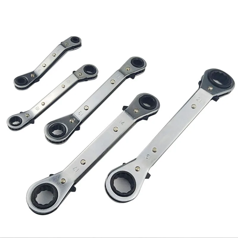 

5PC dual-purpose ratchet wrench set fast machine repair auto vehicle maintenance tools double ended wrench