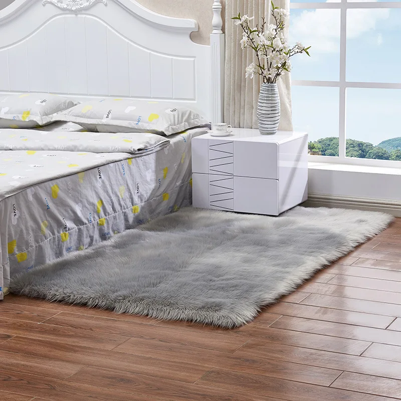 

100*180CM Soft Artificial Sheepskin Rug Chair Cover Bedroom Mat Artificial Wool Warm Hairy Carpet Seat Textil Fur Area Rugs