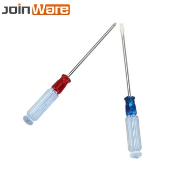 

128MM Length Mini Magnetic Transparent Crystal Handle Cross Straight Screwdriver Set Precision Slotted Kit Hand Tools Blue Red