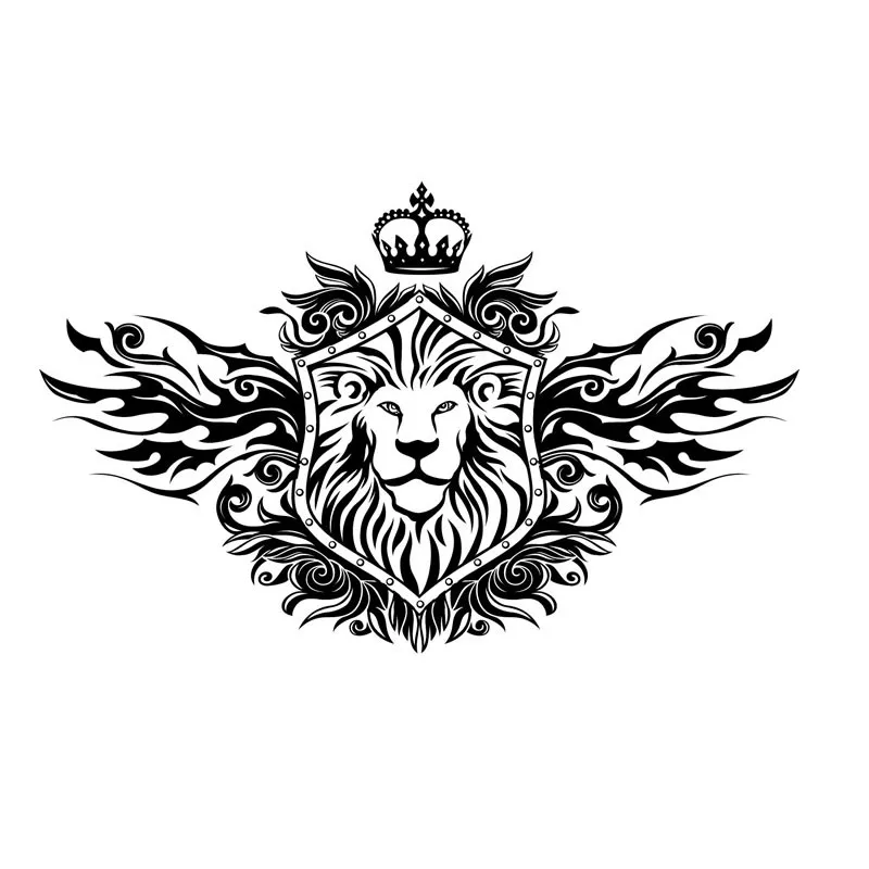 Лев в короне картинка черно белая