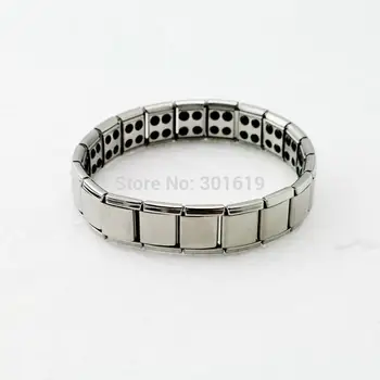 

Sale! Silver Titanium Health Bracelet Power Nano Energy Germanium Magnetic Balance Ion Powerful! 420007-TY