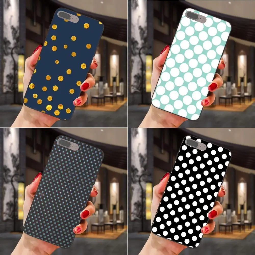 

For Xiaomi Redmi Note 2 3 4 4A 4X 5 5A 6 6A 7 Go Plus Pro S2 Y2 Soft Cases Cover Gold Black White Polka Dots Design
