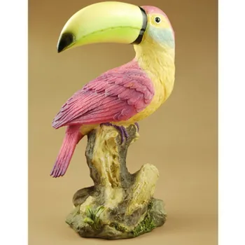 

Macaws Faux Wood Decorative Figurine Art Statue Animal Psittacidae Resin Art&Craft Home Decoration R199