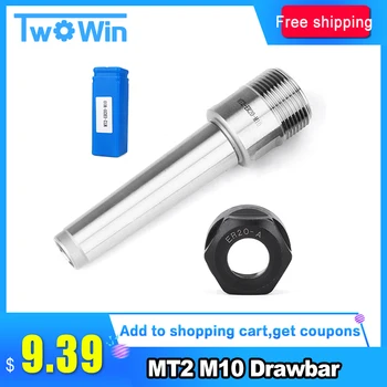 

New 1pc ER20 Collet Chuck Taper Toolholder MT2 M10 Drawbar Steel Collet Chuck Holder For CNC Milling Lathe