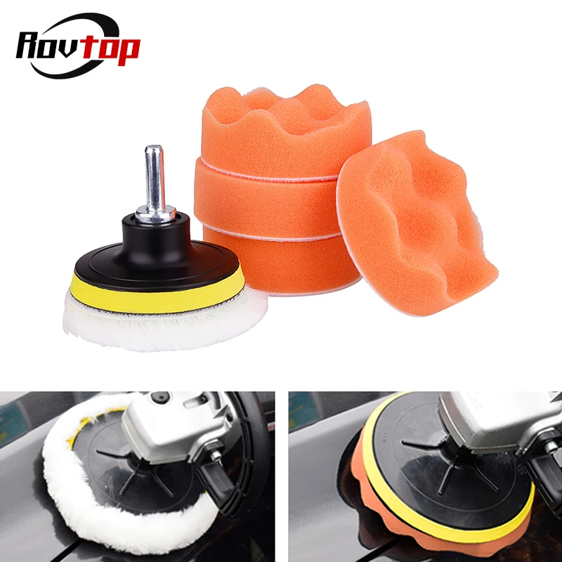 

Rovtop Car Polishing Waxing Pad Sets Polishing Buffing Pad Kit for Auto Car Polishing Wheel Kit Buffer With Drill Adapter Z2