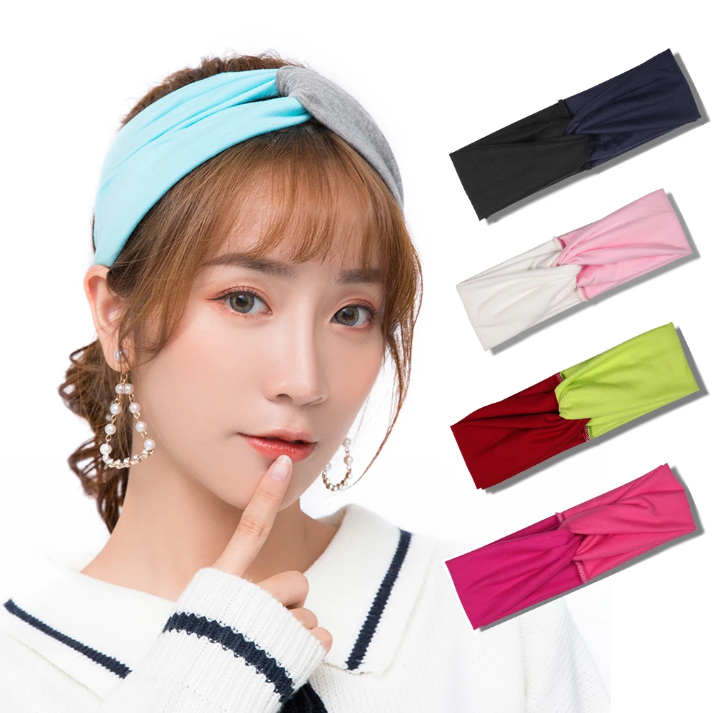 Two Colors Mixing Trendy Headband for Lady Knotted Ormament Suede Hair
