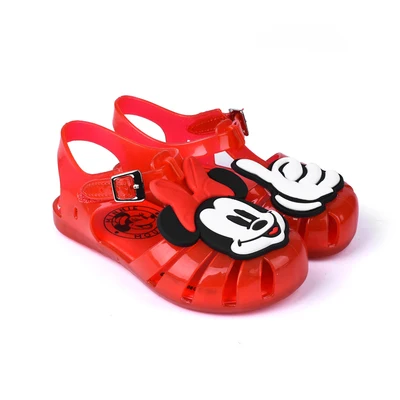 Красный Melissa/босоножки с Микки и Минни; Новинка года; сандалии для девочек; детские летние сандалии; melissa/детские сандалии; пляжная обувь; нескользящая обувь - Цвет: Красный