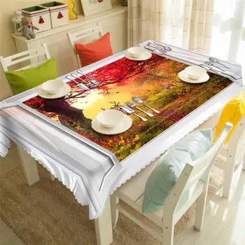 

wedding decoration table cloth Pattern Polyester Dustproof 3D Tablecloth Christmas Dinner Picnic party Table Cover Pillowcase