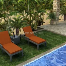 Из 3 предметов Регулируемый Открытый Шезлонги комплект, оранжевый подушки