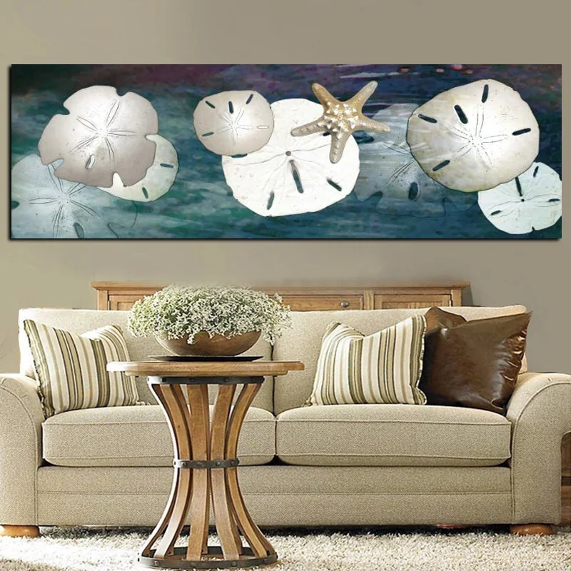 Print Canvas Art Abstract Still Life Starfish Lotus Leaf Creek Oil Painting Modern Landscape Wall Picture Poster For Living Room