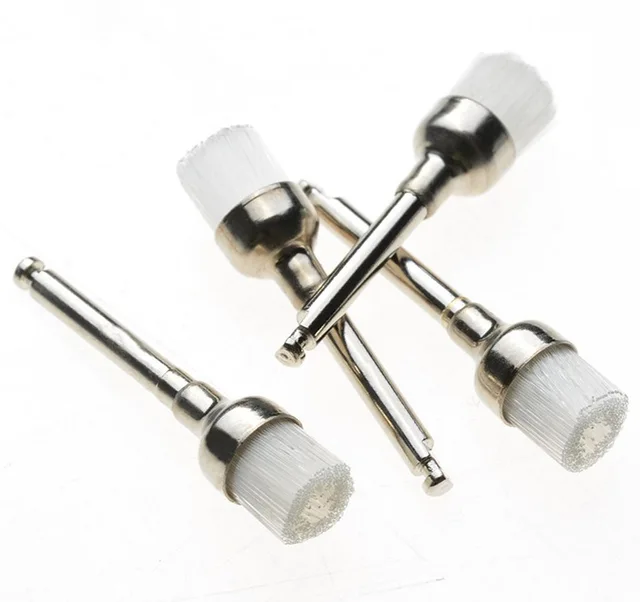 Dental Prophy Brush latch flat White Nylon Bowl Shape Polishing Brush