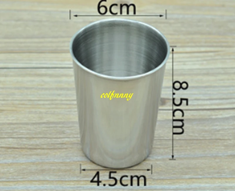 

100pcs/lot FAST shipping 180ml Drinking Stainless Steel Cups Water Wine Beer Whiskey Mugs Outdoor Travel Cup