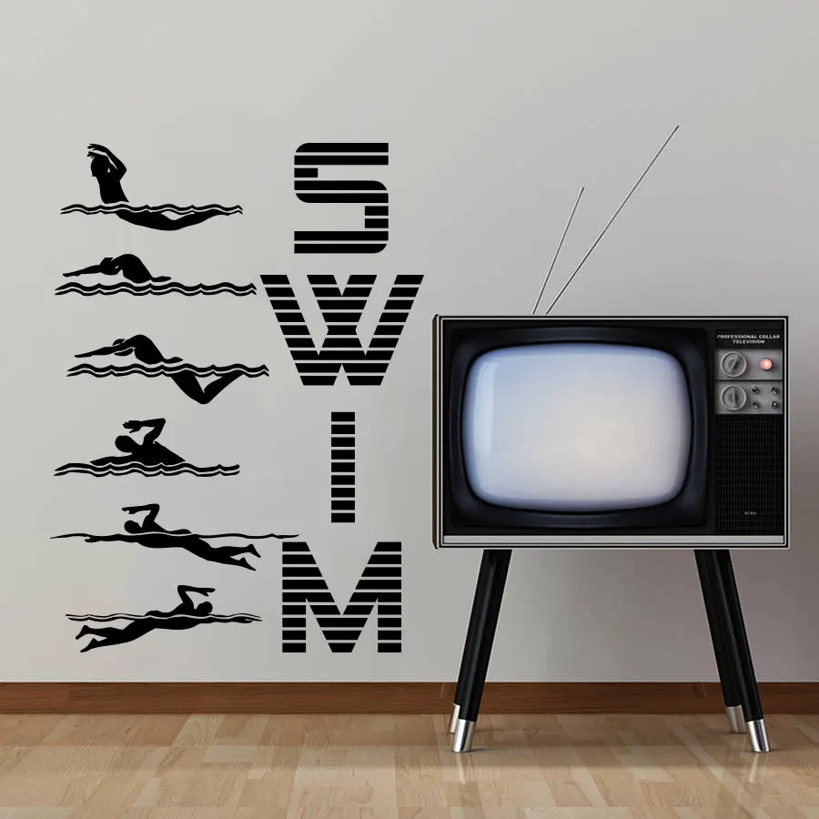 Swim Swimming Sport Exercise Wall Decals Vinyl Wall Art Home Decal