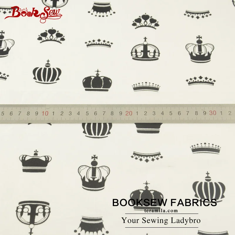 Booksew 2017 New Arrival Black Crown Cotton Twill Fabric Soft Cloth Tela For Baby Beding Dolls Patchwork Craft Quilting Tecido|fabric soft|cotton