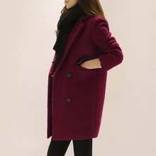 New Fashion Nice Winter Coats Woman Long Sleeve Female Coat Slim Women s Long Wool Winter
