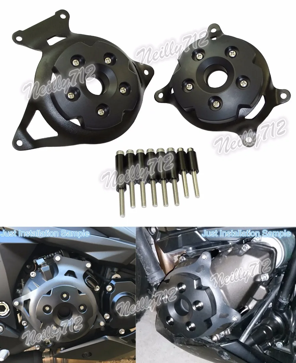 waase 2 Pcs Left & Right Engine Stator Clutch Cover Guards Protector