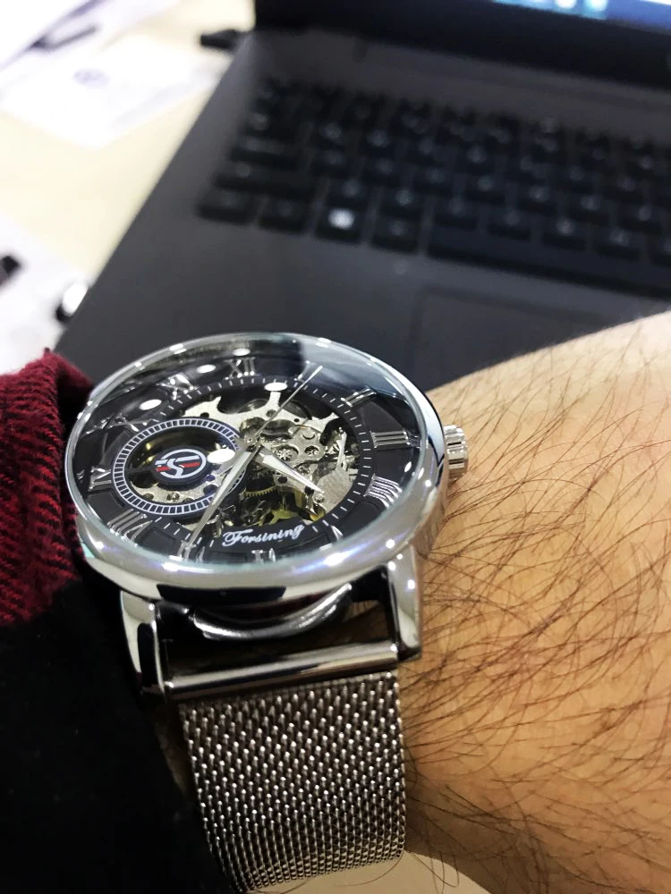Forsining Ретро Модный дизайн скелет спортивные механические часы светящиеся руки прозрачный сетчатый браслет для мужчин лучший бренд класса люкс