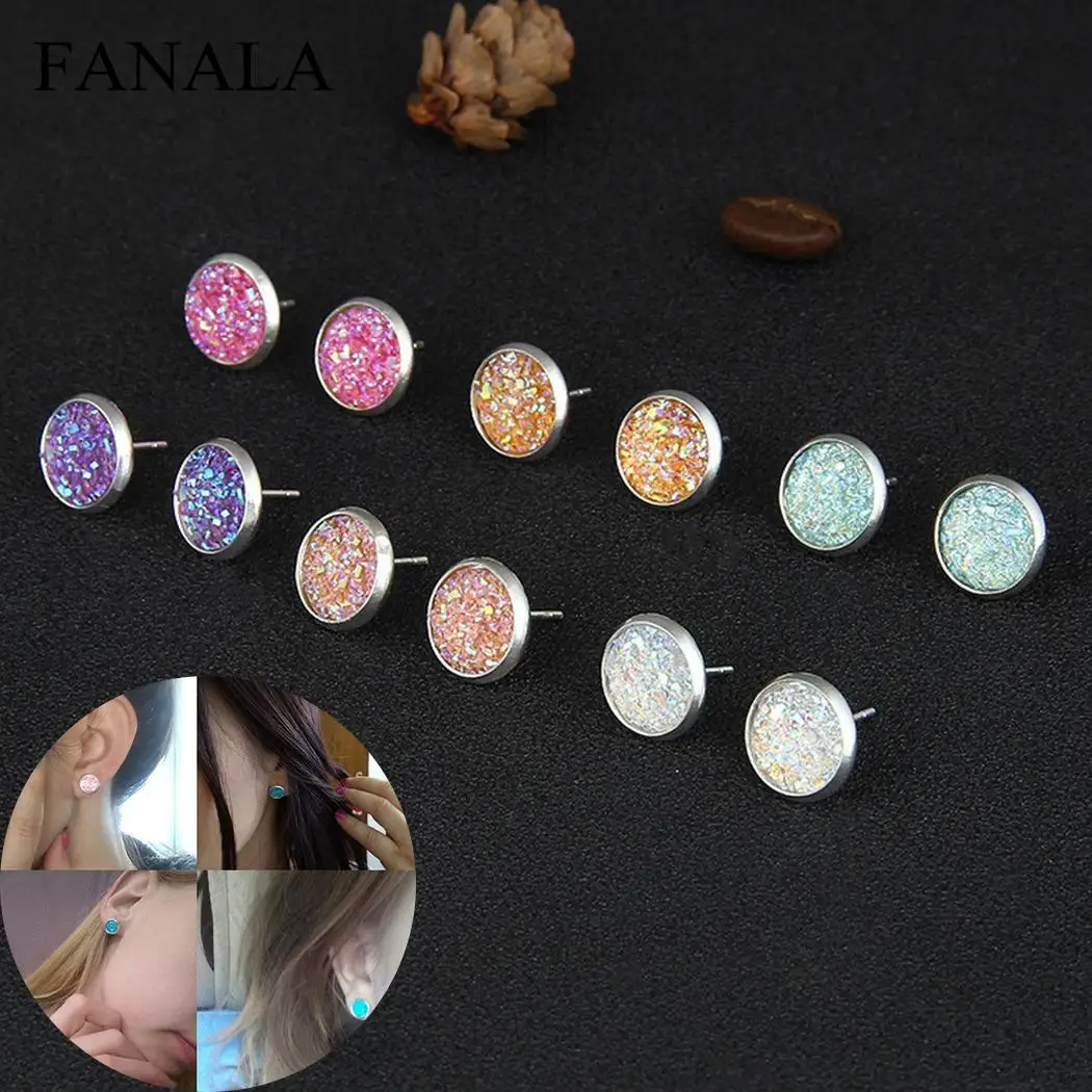 Buy Ear Pairs/Pack Women Fashion Colorful Round
