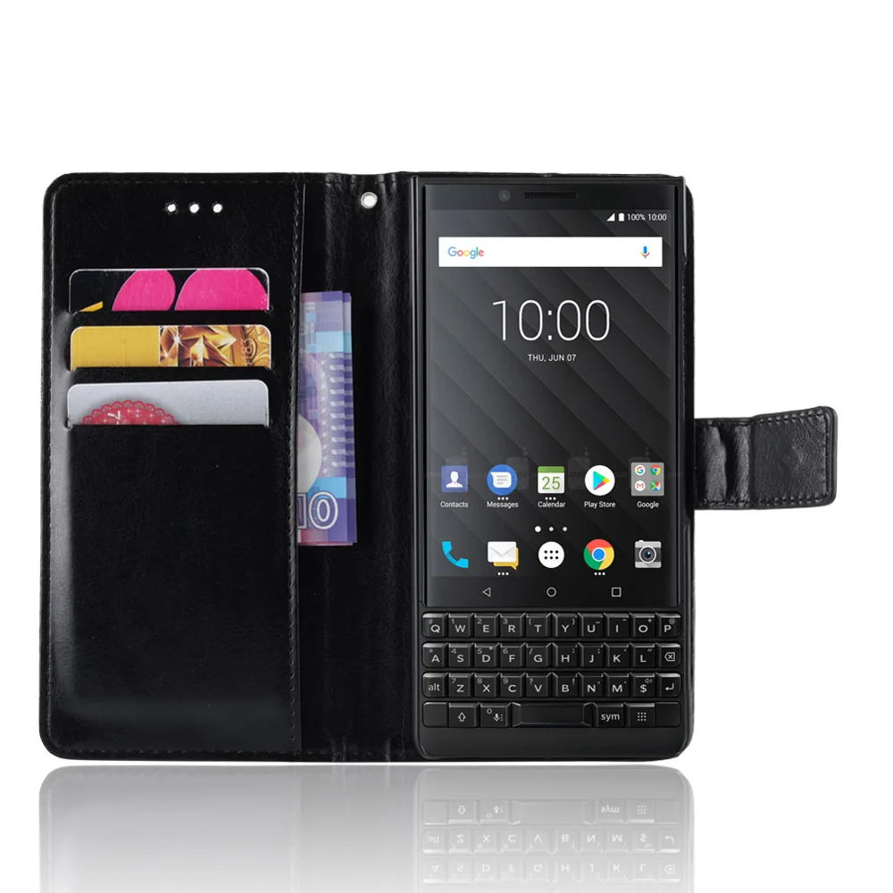 Чехол бумажник для BlackBerry PRIV из искусственной кожи с подставкой и отделениями