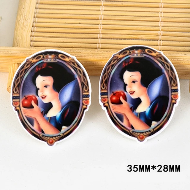 50pcs 35 28mm cartoon snow white princess flatback resin magic