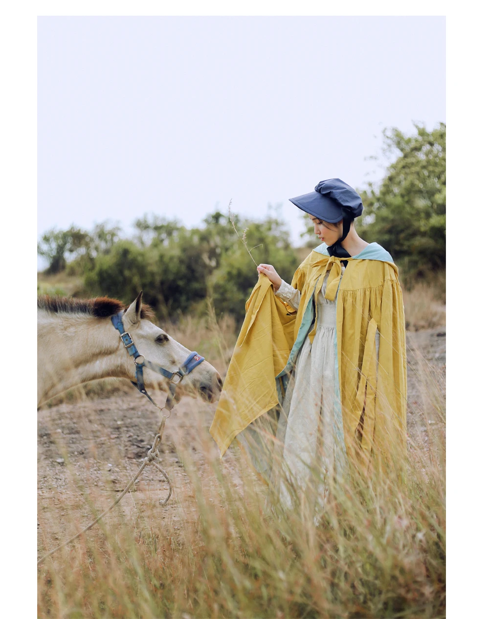 Линетт китайский стиль весна осень дизайн для женщин Французский Винтаж Тонкий плед длинные льняные платья