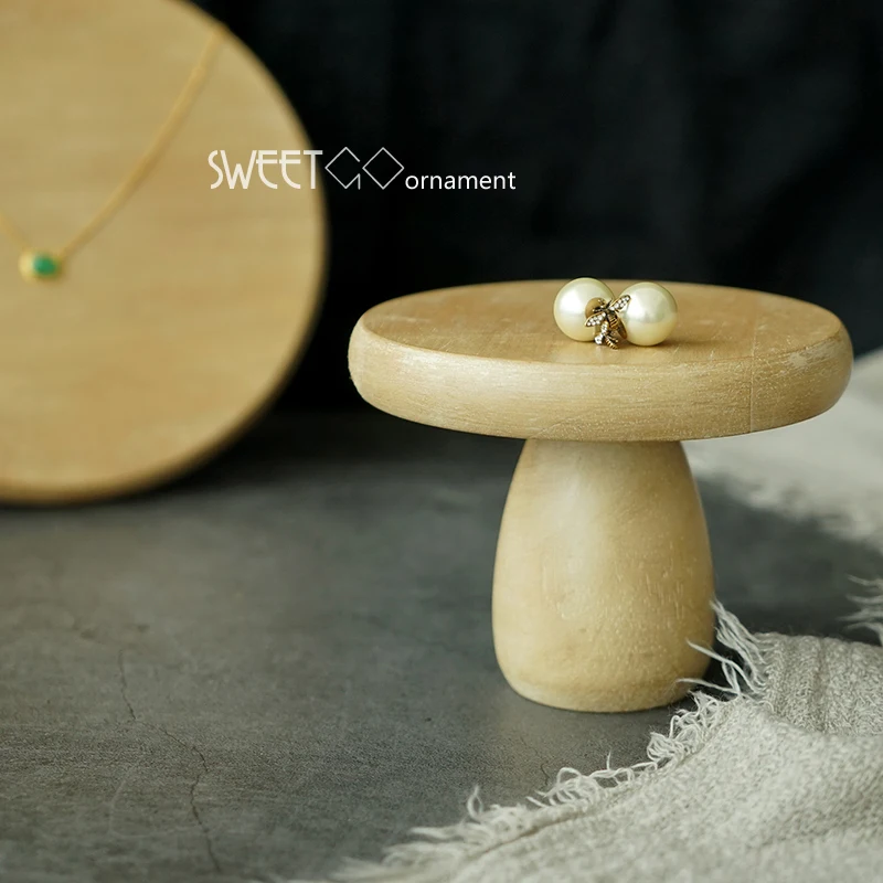 

Wood Cake Tall Stands Cupcake Food Cake Stand Ring Jewelry Home Decoration Coffee Bread Baking Shop Supplies Wedding Birthday
