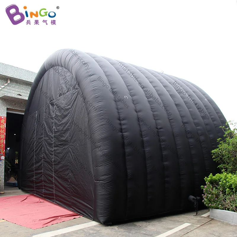  customized 9.2x6x5.6 meters big black inflatable tunnel tent / black color inflatable stage cover -