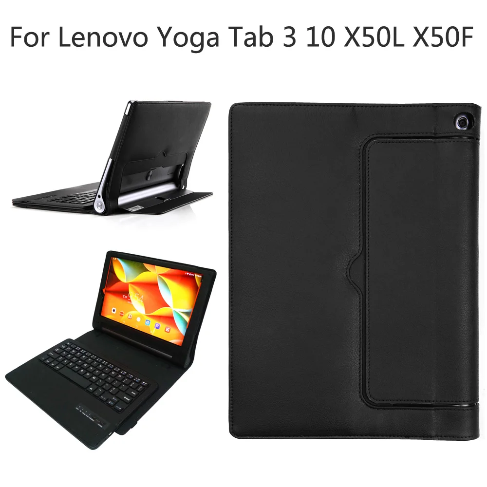 

For Lenovo Yoga Tab 3 10.0 X50L X50F Magnetically Detachable ABS Bluetooth Keyboard Portfolio Folio PU Leather Case Cover+Stylus