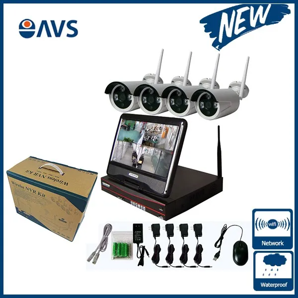 Security 720P P2P Wireless HD Outdoor IP Camera System NVR Kit  Support 1TB/4TB HDD with 10.1 inch Screen