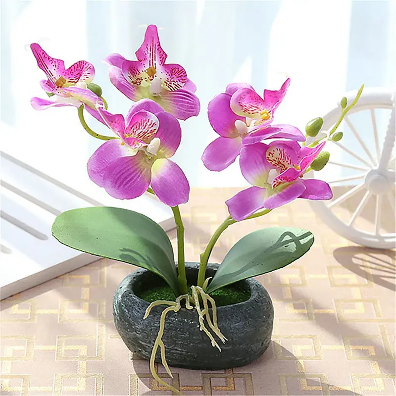 Artificial Dried Flowers With Flowerpot For Home Decoration Butterfly Orchid Miniascape Bonsai Flower Home Balcony Decorations Artificial Dried Flowers With Flowerpot For Home Decoration Butterfly Orchid Miniascape Bonsai Flower Home Balcony Decorations