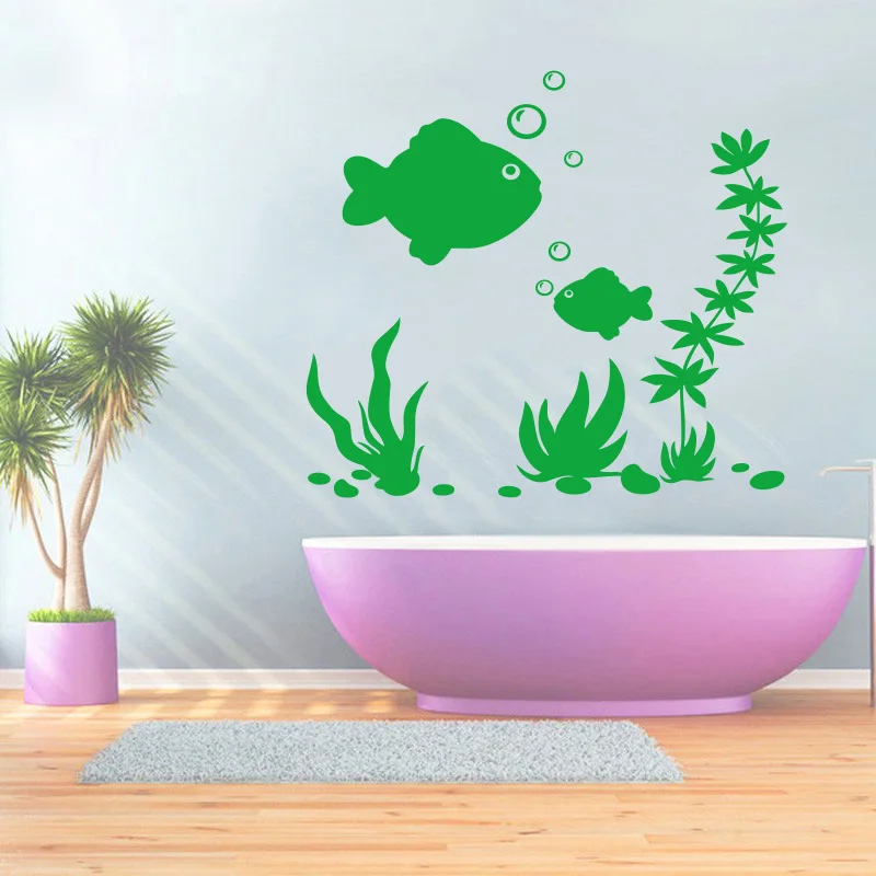 Underwater World Vinyl Wall Sticker Bathroom Mural Art Wall Decal Home Decor Wallpaper kids