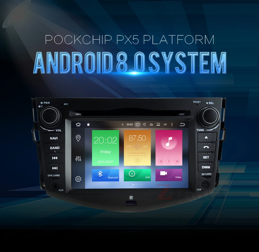 Android 8.0 Car DVD Stereo Multimedia Headunit For Toyota RAV4 2008 To 2011 Auto PC Radio GPS Navigation Video Audio Car Stereo (1)