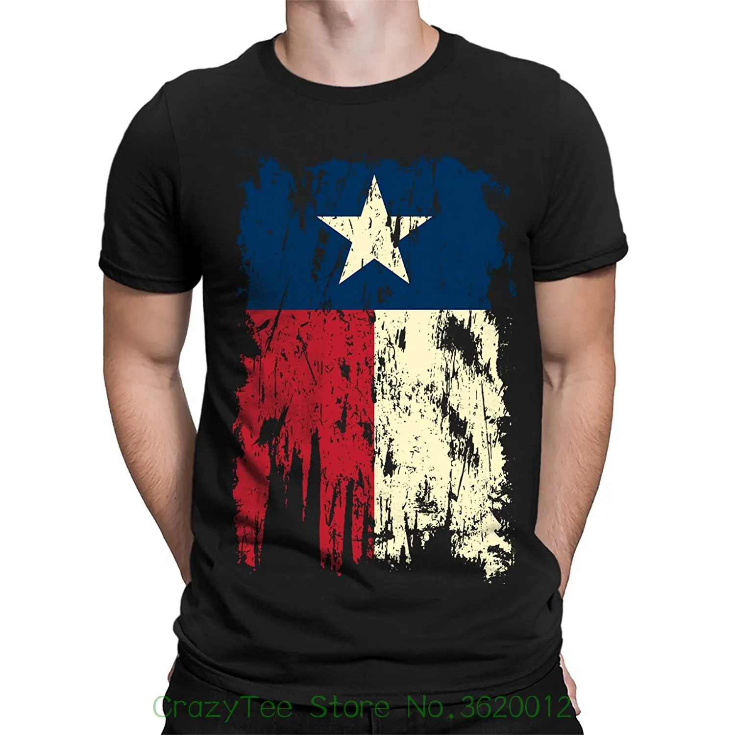

New Fashion Mens Short Sleeve Tshirt Cotton T Shirts Vintage Distressed Texas Flag Men's T-shirt ,