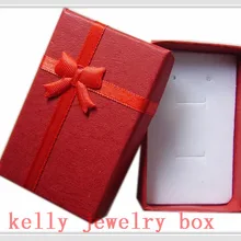 24 шт/партия Красный цвет 5x8x2,5 см ювелирный набор ожерелье с бусинами-кубиками/серьги/кольца коробки коробка витрина для украшений подарочная коробка