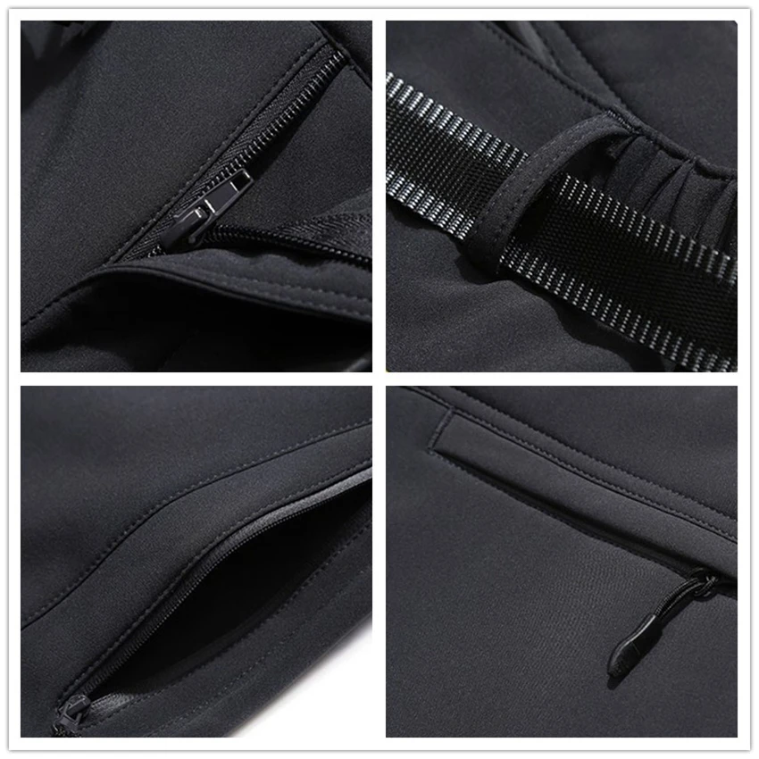 JACKSANQI hombres Otoño Invierno Fleece Softshell senderismo deportes al aire libre Pesca Trekking Camping pantalones más tamaño 5XL RA051