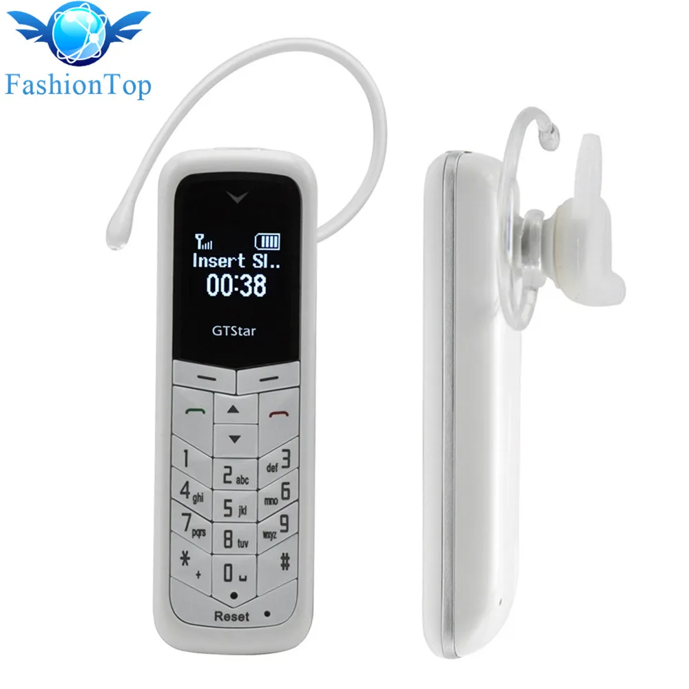 GT BM50 0 66 Mini Mobile Phone magic voice bluetooth earphone Headset bluetooth dialer smallest cell