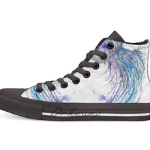 Желе Рыбы акварели и чернила живопись Дизайн Повседневная парусиновая обувь на заказ обувь Прямая