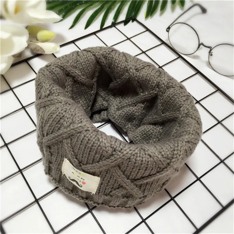 DARK GREY VISROVER/вязаный шарф-снуд для мальчиков и девочек, шарф-снуд для маленьких детей, кашемировые шарфы с кольцом и круглым вырезом, теплые шарфы, шейный платок - Цвет: DARK GREY