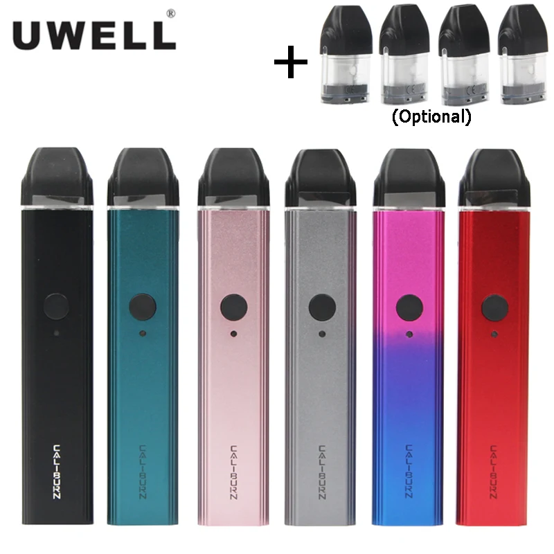 UWELL Caliburn Pod Системы комплект 520 мА/ч, Батарея 11 Вт испаритель 2 мл картридж Топ-заполнения электронных сигарет Vape ручка вейпер