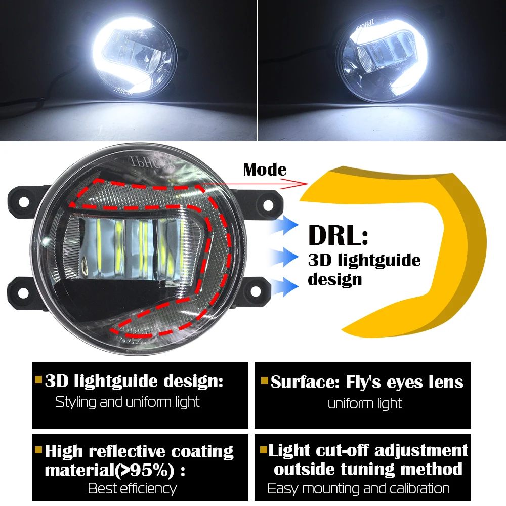  Cawanerl 2 X Car LED Lamp Front Fog Light Daytime Running Lamp DRL White 12V Styling For Lexus RX35 - 32901322502