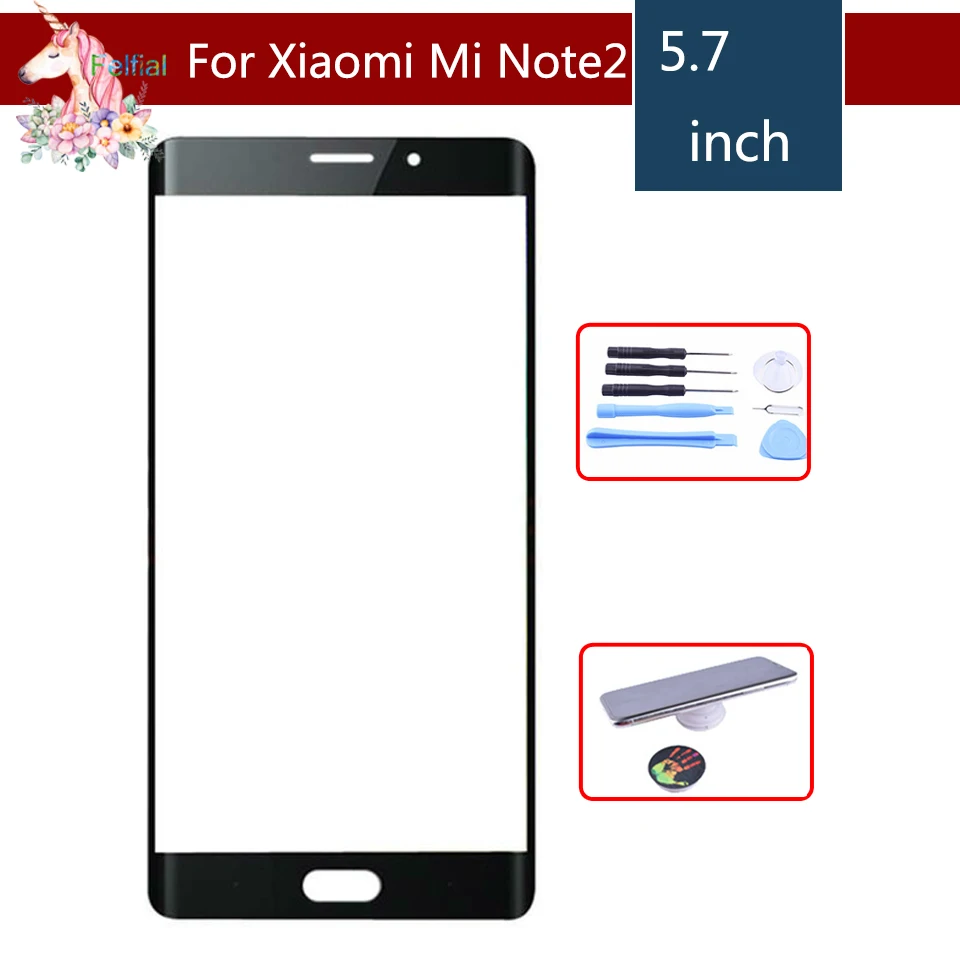 

10pcs/lot Original TouchScreen 5.7" For Xiaomi Mi Note 2 Note2 Glass Digitizer Front Outer Panel Lens Replacement Repair Part