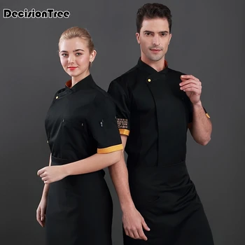 

2020 professional restaurant top chef uniform unisex longsleeve housewife cook wear kitchen cuisine bakery cafe hotel