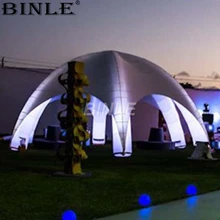 Popular sale super large outdoor inflatable dome tent with led spider tent with 3 arches for big party events