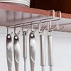 Kitchen Cabinet organizer Shelf Stainless Steel Storage Towel Hooks Wardrobe Hangers Home Storage shelves Kitchen Convenience ► Photo 2/5