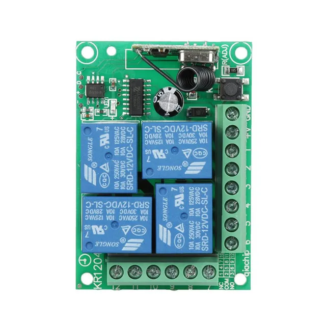 433mhz Universal Wireless Remote Control Switch DC 12V 4CH RF Relay Receiver  Module + Smart Remote Controls 433 MHz Transmitter