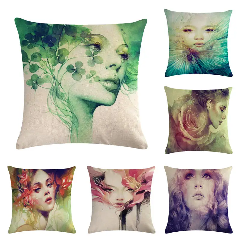 

Abstract characters HomerDecor Cushion Cover Throw Pillowcase Pillow Covers 45 * 45cm Sofa Seat Cushion Decorative