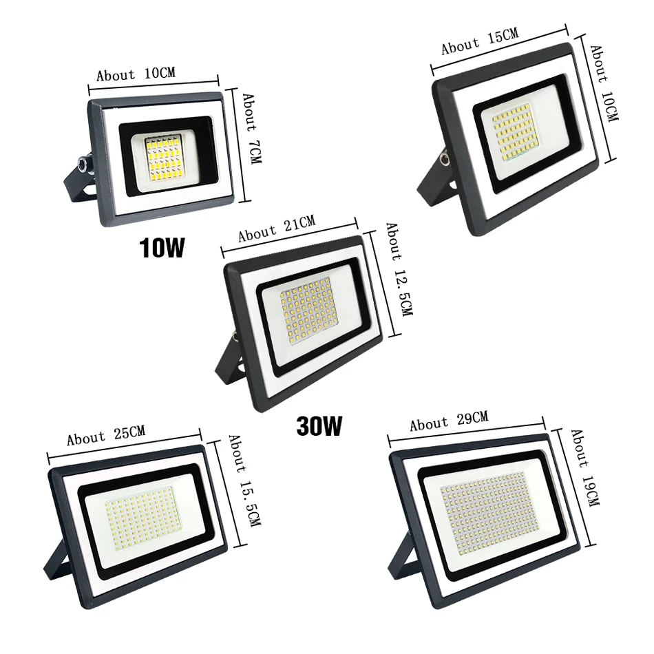 Светодиодный прожектор 10 Вт, 20 Вт, 30 Вт, 50 Вт, 100 Вт, 110-220 В, прожектор, светильник светодиодный, Точечный светильник, наружный светильник, проектор, отражатель, настенный светильник, садовый квадратный светильник