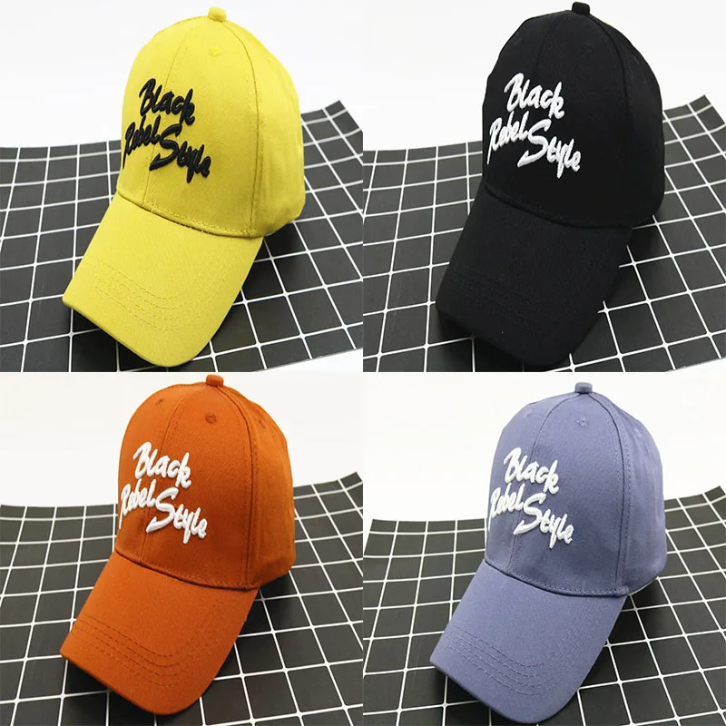 

New Fashion Hat Children's Embroidery BLACK Letters Curved Baseball Cap Korean Kids Boys Hat Girls Summer Outdoor Baseball Hat