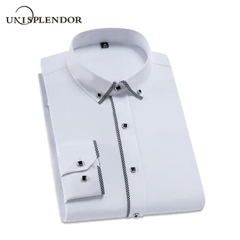 

2020 New Fashion Men Shirt Spring Autumn Men's Clothing Solid Man Business Dress Shirt Long Sleeve Casual Male Shirts YN10426